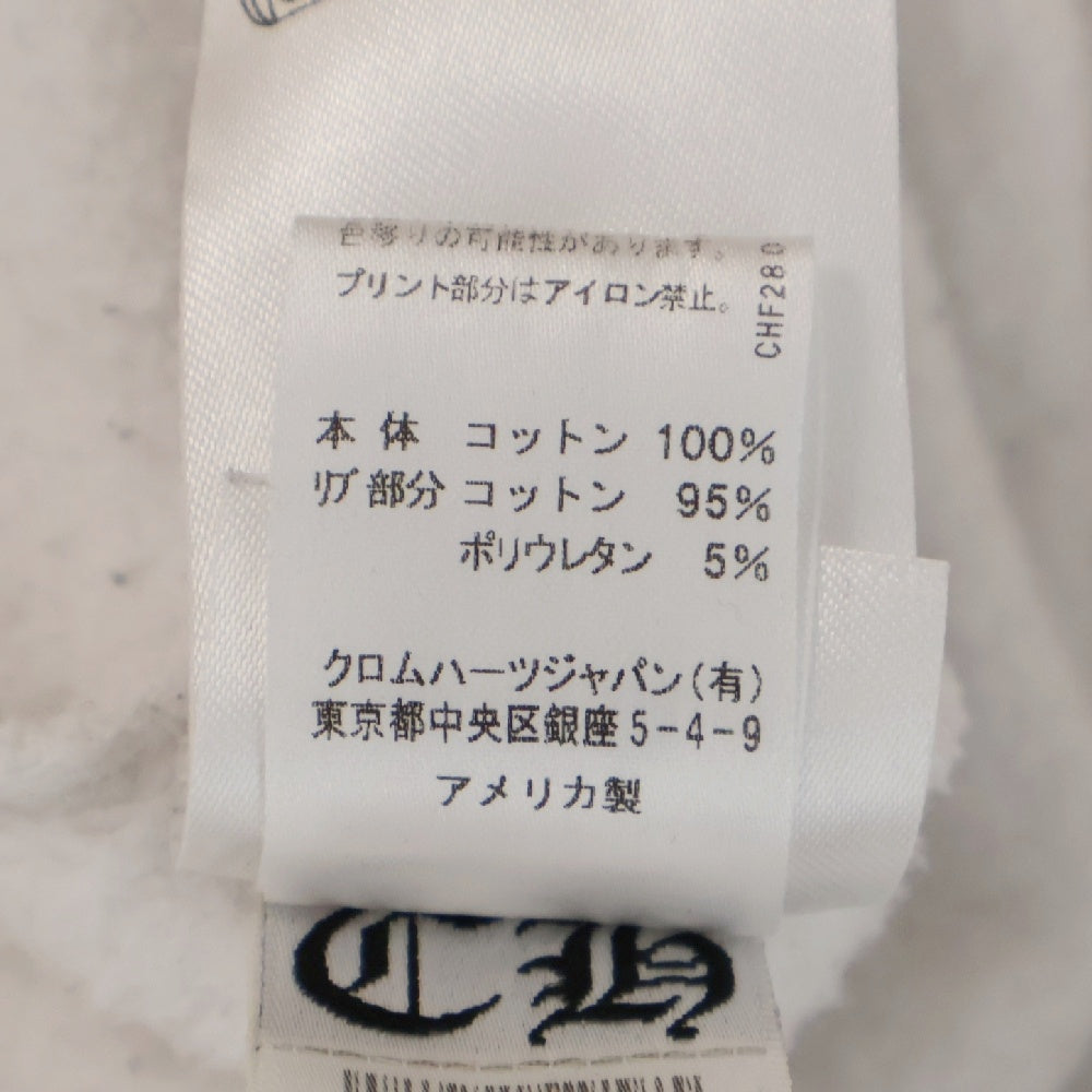 CHROME HEARTS(クロムハーツ) SWTSHRT PLVR スリーブロゴプリントプルオーバーパーカー ホワイト