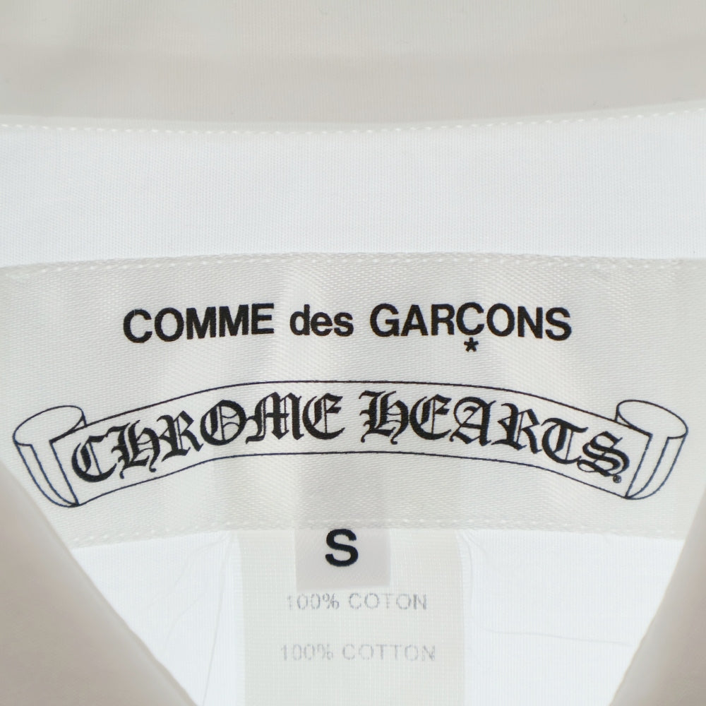 CHROME HEARTS(クロムハーツ) ×COMME des GARCONS SHIRT コムデギャルソンシャツ クロスボールボタン 長袖シャツ ホワイト ZI-B025