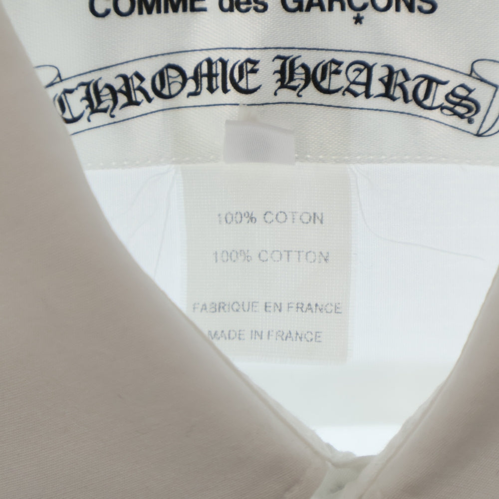 CHROME HEARTS(クロムハーツ) ×COMME des GARCONS SHIRT コムデギャルソンシャツ クロスボールボタン 長袖シャツ ホワイト ZI-B025