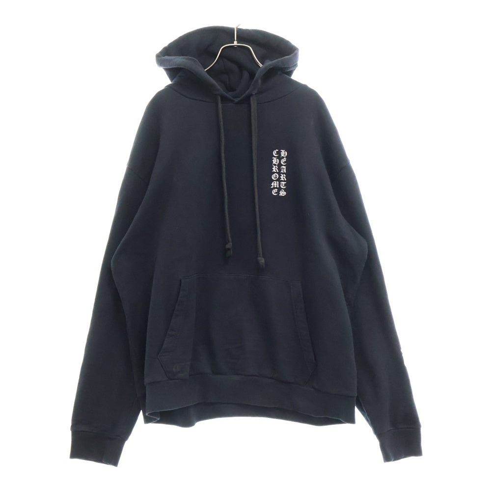 CHROME HEARTS(クロムハーツ) SWTSHRT PLVR 袖ロゴプリントプルオーバーフーディ パーカー ブラック