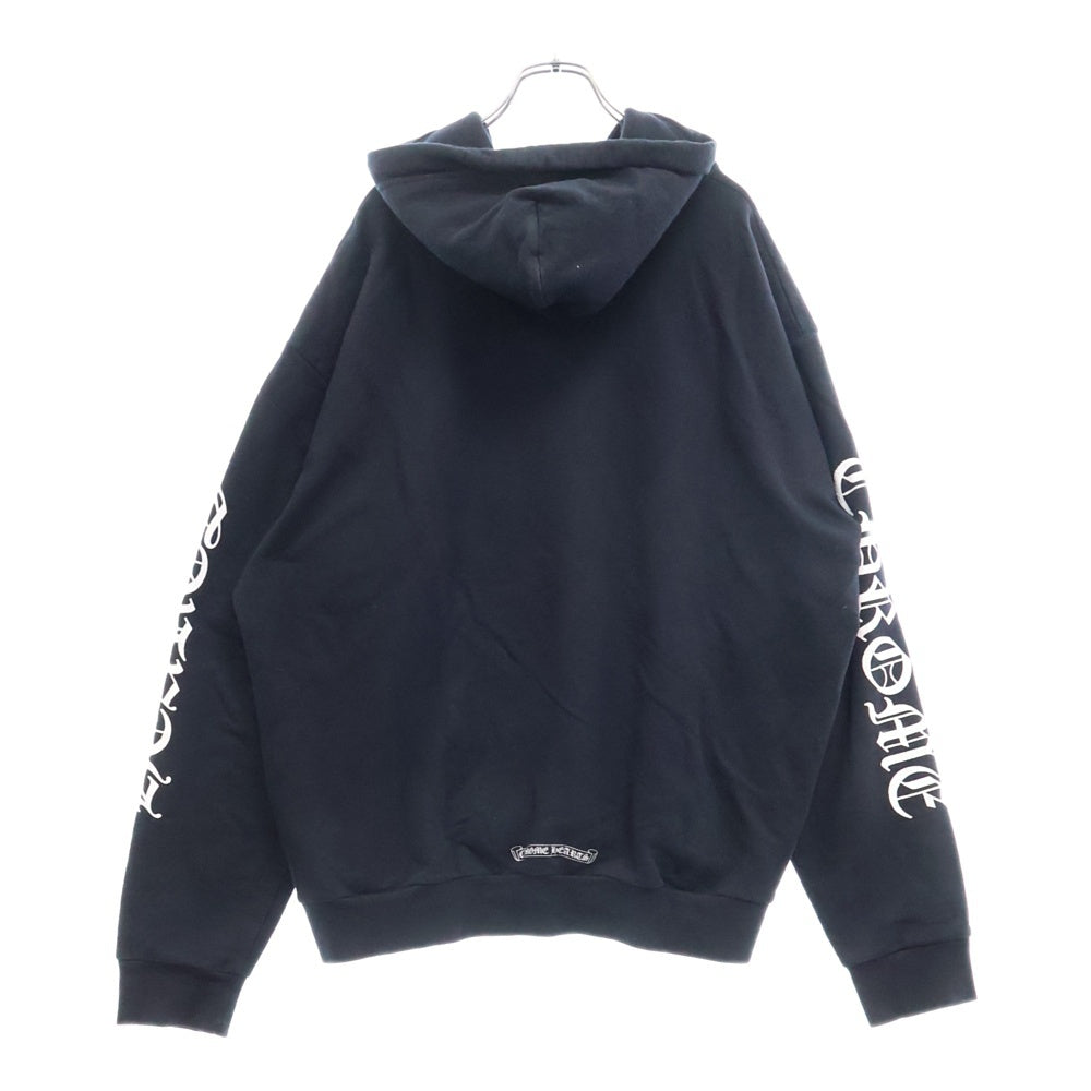CHROME HEARTS(クロムハーツ) SWTSHRT PLVR 袖ロゴプリントプルオーバーフーディ パーカー ブラック