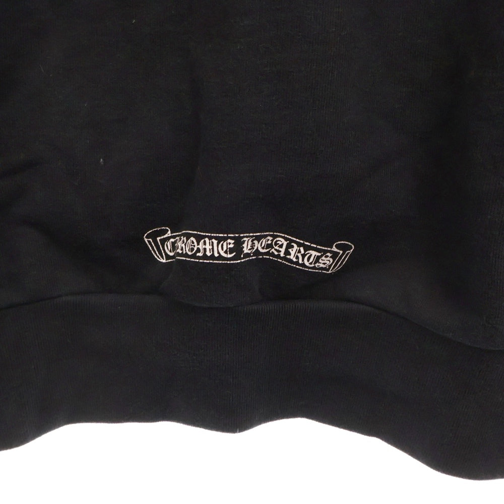 CHROME HEARTS(クロムハーツ) SWTSHRT PLVR 袖ロゴプリントプルオーバーフーディ パーカー ブラック