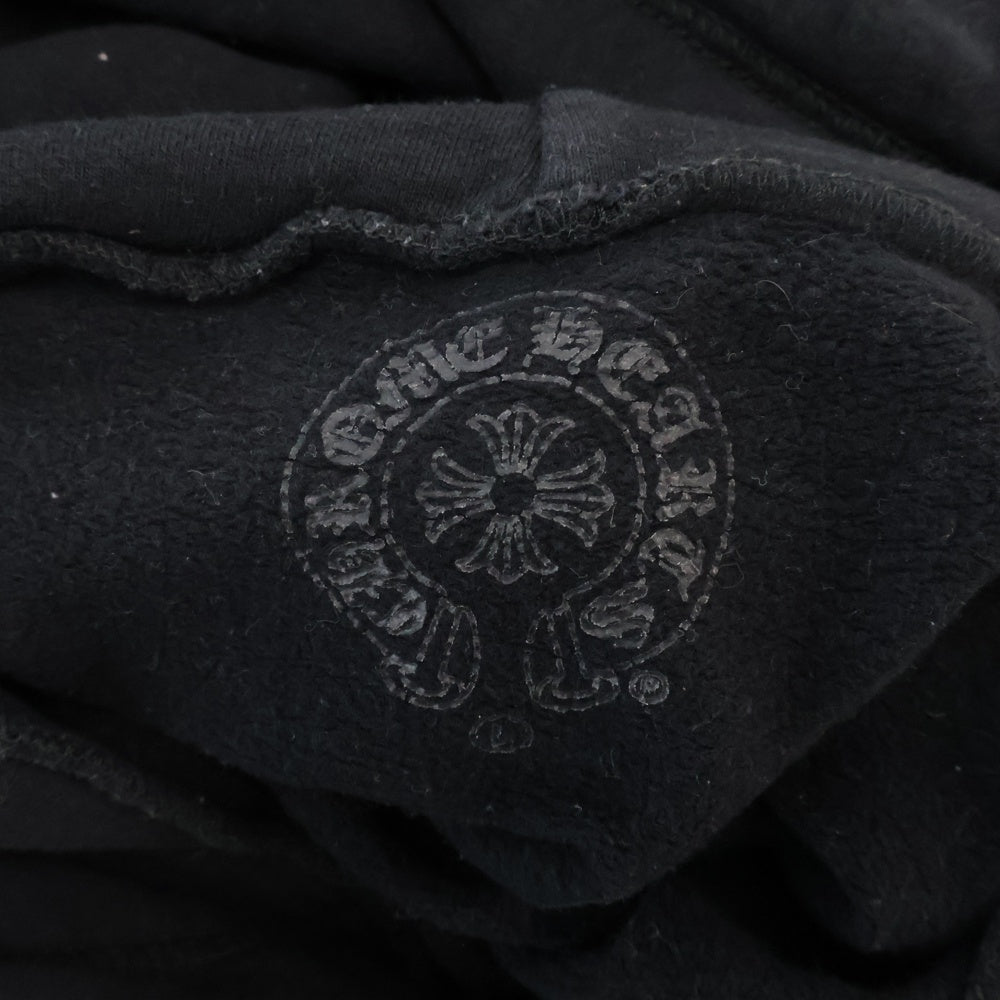 CHROME HEARTS(クロムハーツ) SWTSHRT PLVR 袖ロゴプリントプルオーバーフーディ パーカー ブラック