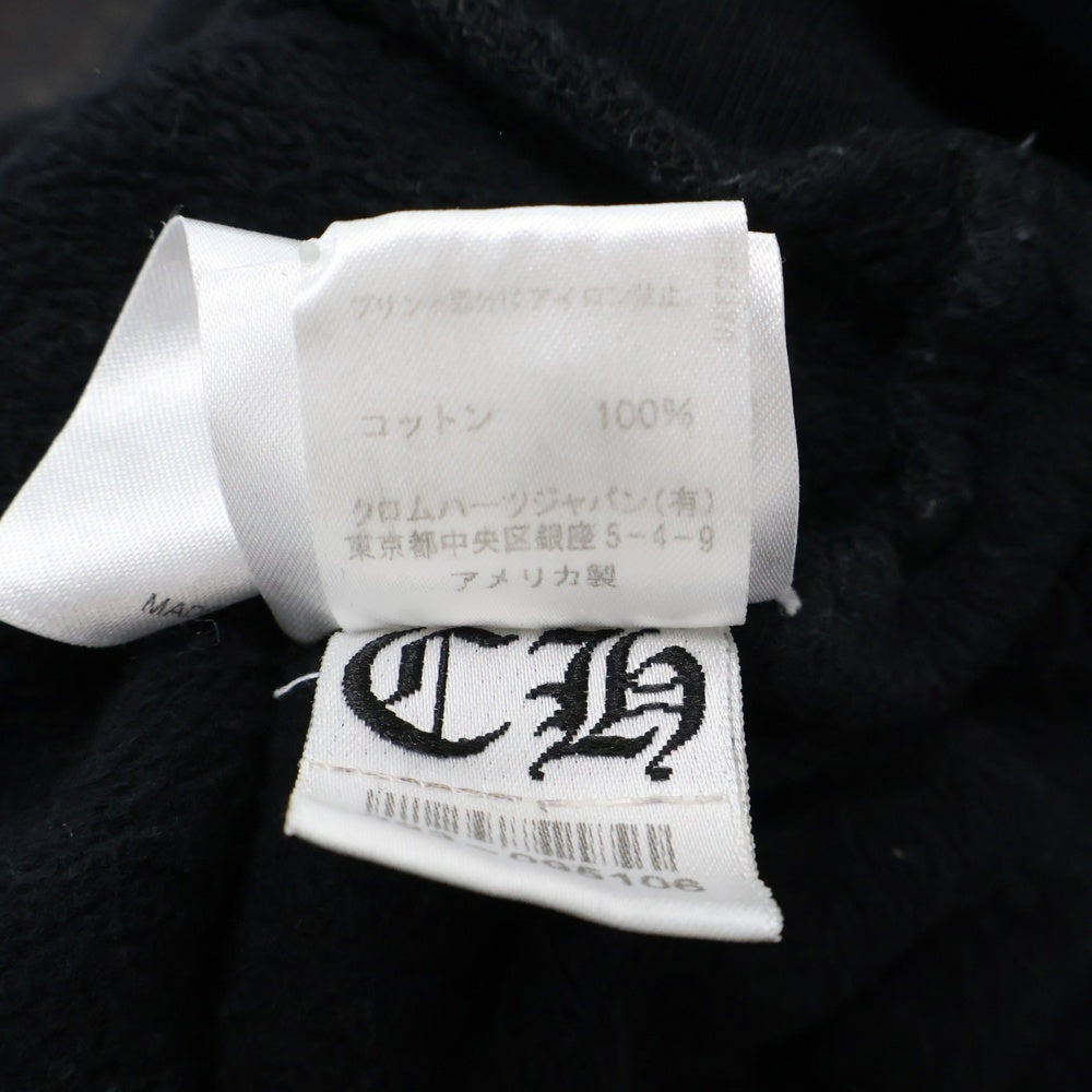 CHROME HEARTS(クロムハーツ) SWTSHRT PLVR 袖ロゴプリントプルオーバーフーディ パーカー ブラック