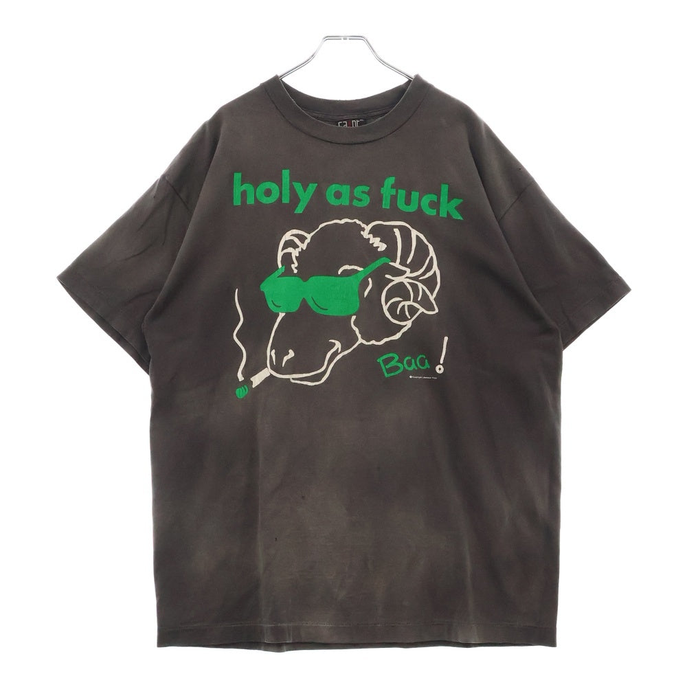 SAINT MICHAEL(セントマイケル) 24SS HOLY AS FUCK SM-YS8-0000-005 ロゴプリント半袖Tシャツ カットソー グレー