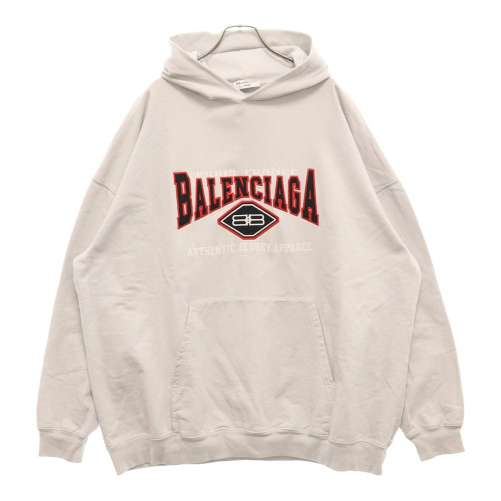 BALENCIAGA(バレンシアガ) Logo Embroidery Hoodie ロゴエンブロイダリーフーディ プルオーバースウェットパーカー グレー 620947 TMVB1