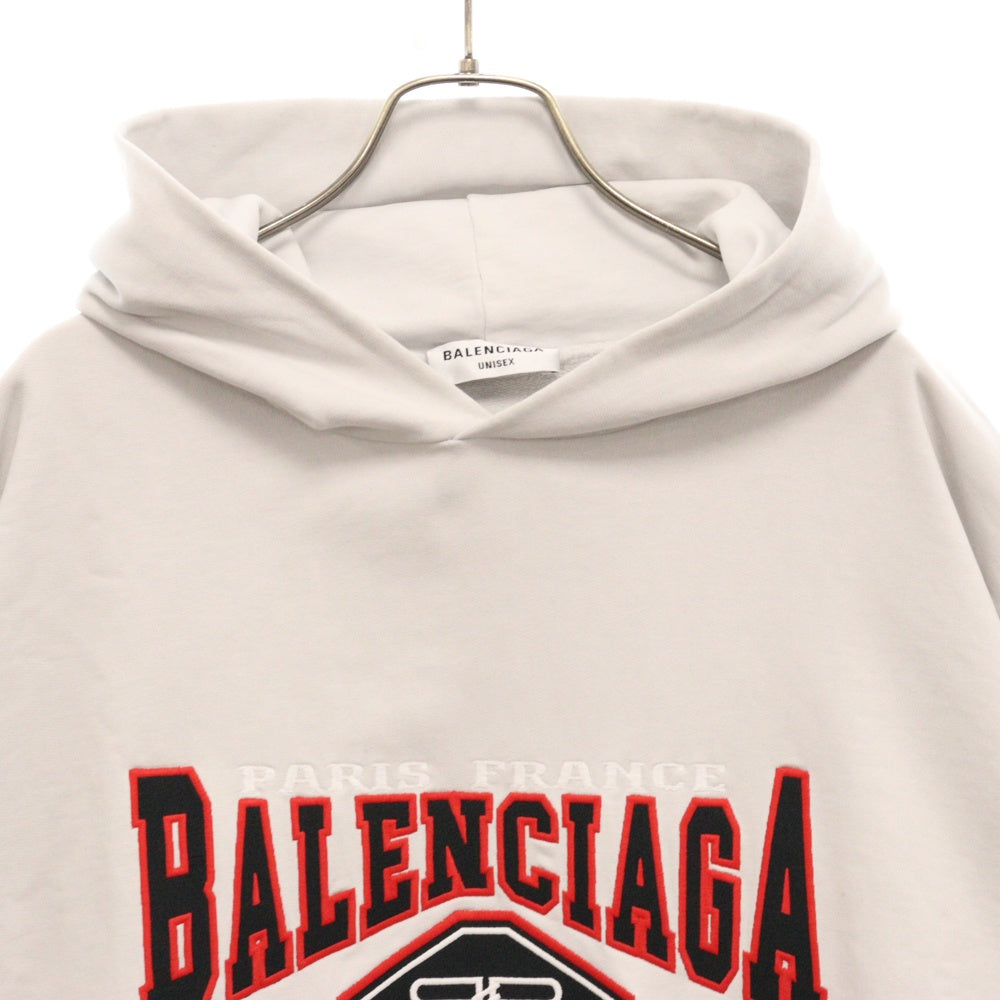 BALENCIAGA(バレンシアガ) Logo Embroidery Hoodie ロゴエンブロイダリーフーディ プルオーバースウェットパーカー グレー 620947 TMVB1