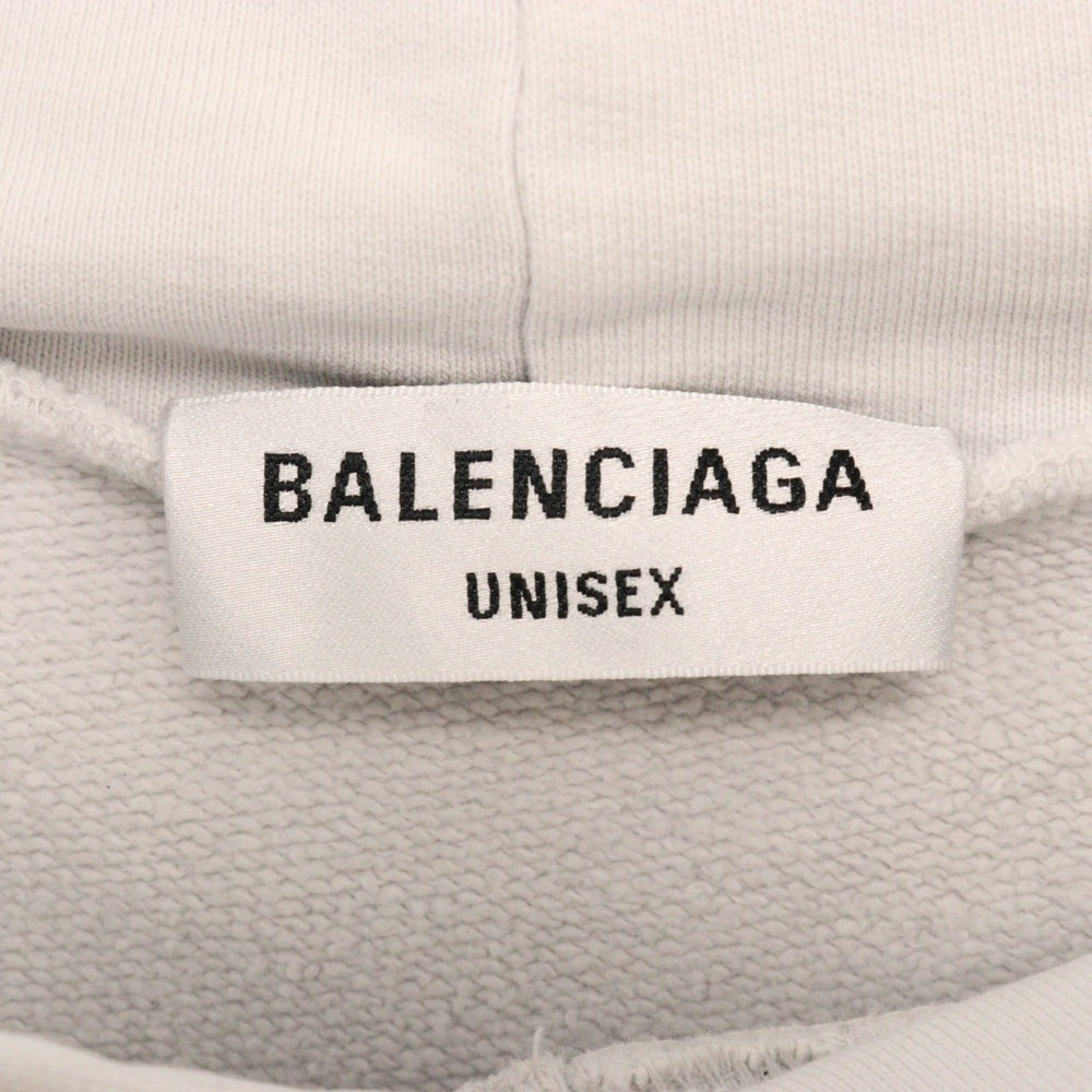 BALENCIAGA(バレンシアガ) Logo Embroidery Hoodie ロゴエンブロイダリーフーディ プルオーバースウェットパーカー グレー 620947 TMVB1