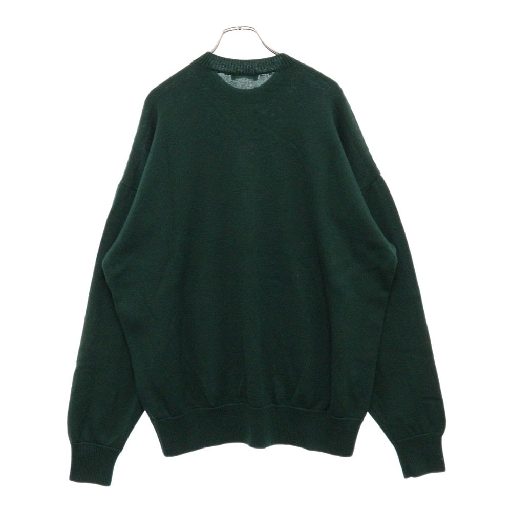 BALENCIAGA(バレンシアガ) 21AW PARIS クルーネック フロントロゴ ニットセーター グリーン 682005 T1624