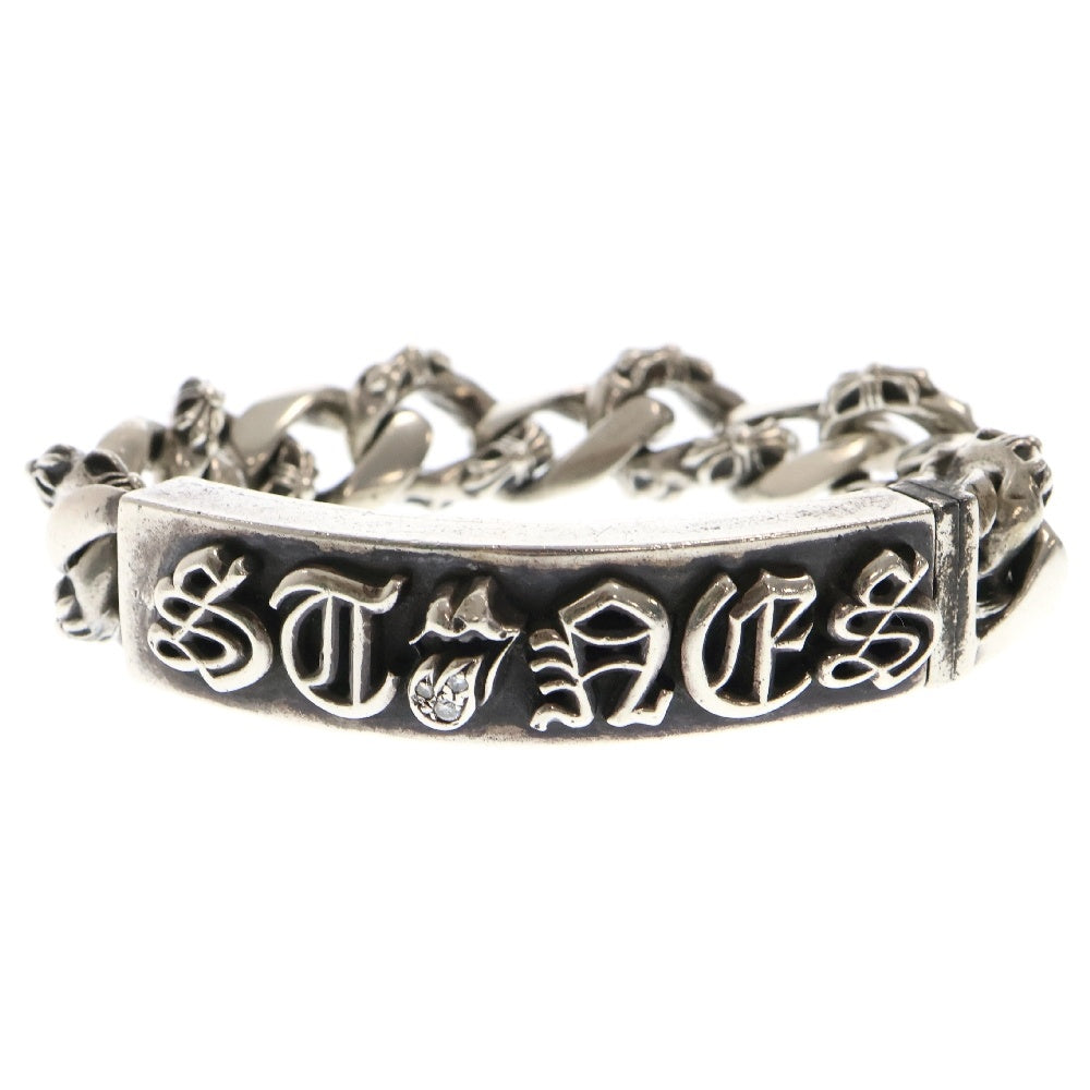 CHROME HEARTS(クロムハーツ) ローリングストーンズ リップアンドタン IDクラシック アフターダイヤ シルバーブレスレット】
