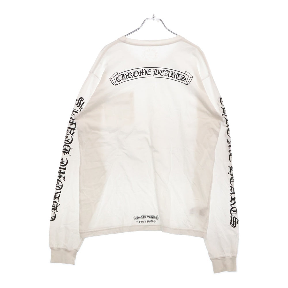 CHROME HEARTS(クロムハーツ) CH L S 1 バックスクロールロゴプリント ロングスリーブカットソー ロンT 長袖Tシャツ ブラック