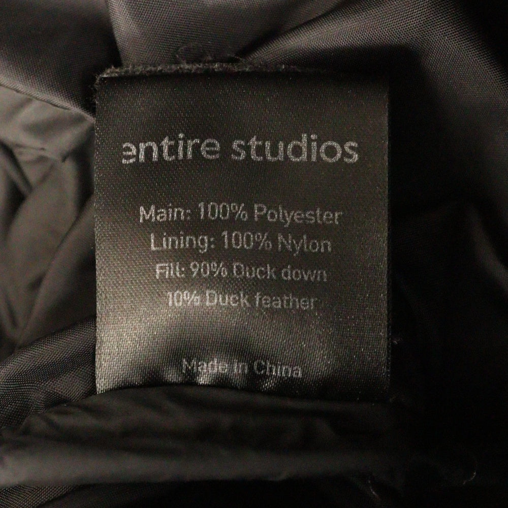 entire studios(エンタイア スタジオ) MML HOODED PUFFER MML ダウンジャケット ショート丈 フーディ ブラック ES2399 P0057