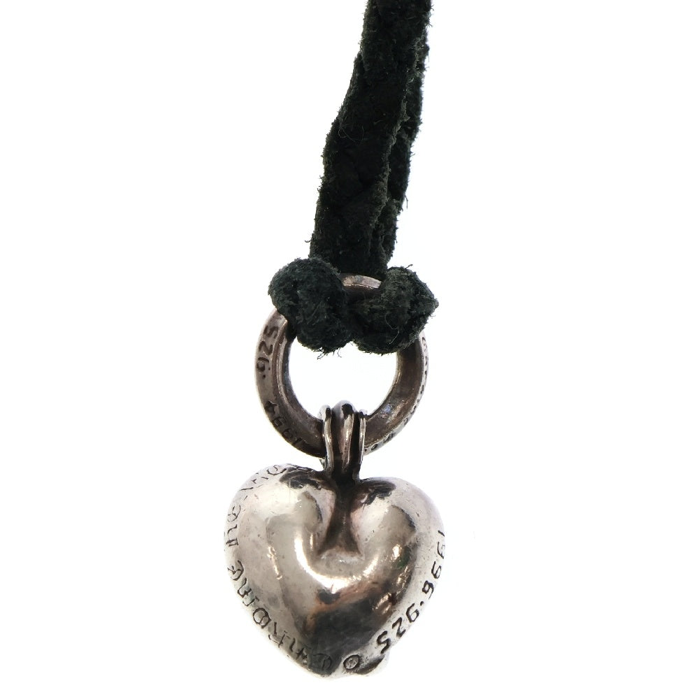 CHROME HEARTS(クロムハーツ) HEART PENDANT BC ハートペンダント Wボロチップ ネックレス シルバー/ブラック