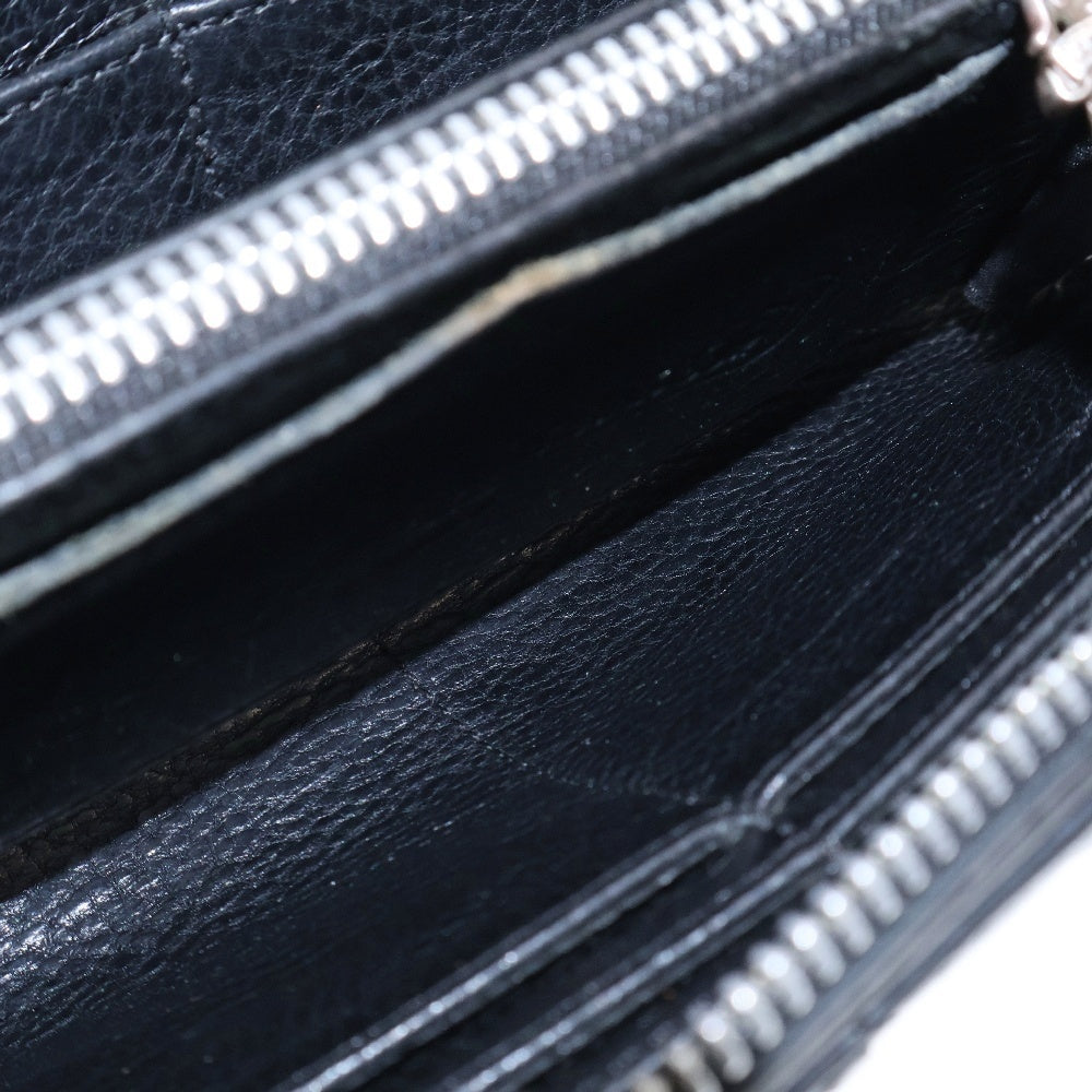 CHROME HEARTS(クロムハーツ) REC F ZIP/QUILTED クロスパッチ キルティングレザーウォレット 財布 ブラック