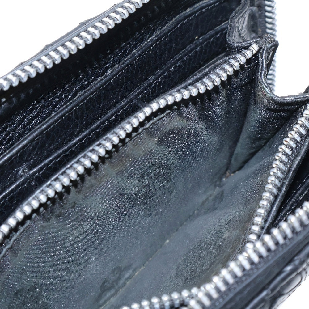 CHROME HEARTS(クロムハーツ) REC F ZIP/QUILTED クロスパッチ キルティングレザーウォレット 財布 ブラック
