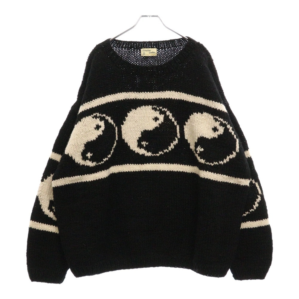 mcmachan woolen(マクマーンウーレン) Knitting MIlls 陰陽ニット セーター ブラック/ホワイト