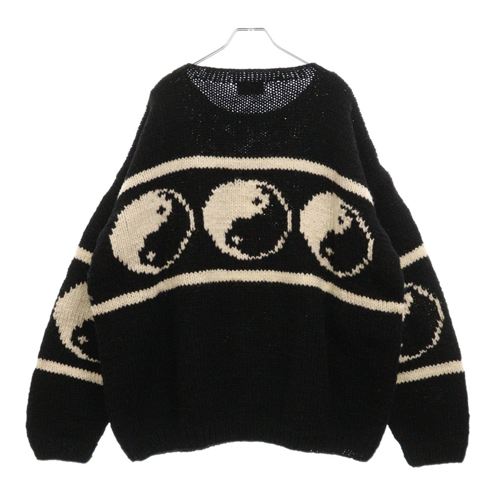 mcmachan woolen(マクマーンウーレン) Knitting MIlls 陰陽ニット セーター ブラック/ホワイト