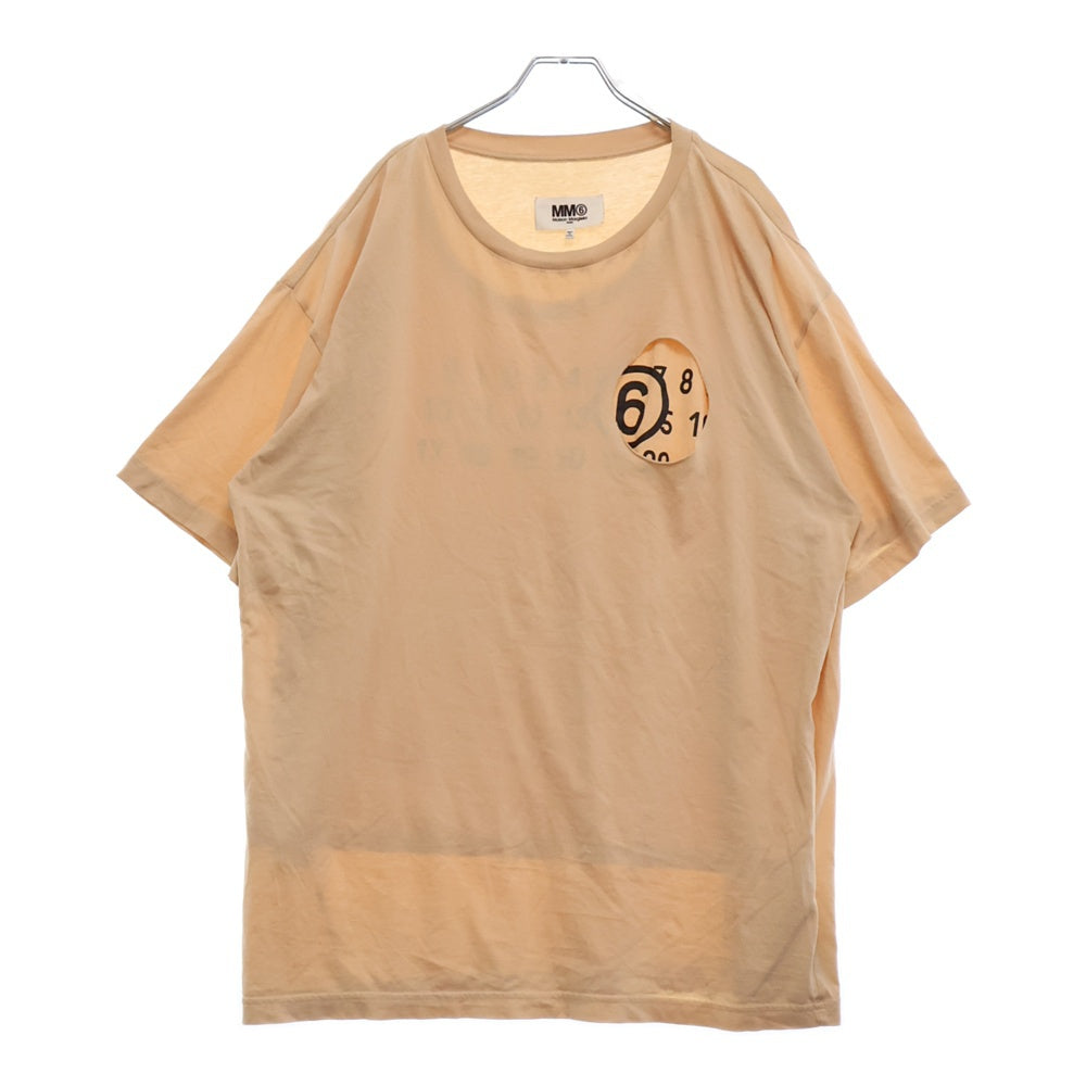 MM6 Maison Margiela(エムエムシックスメゾンマルジェラ) ナンバリング ロゴ 半袖Tシャツ カットソー S62GD0146 ベージュ
