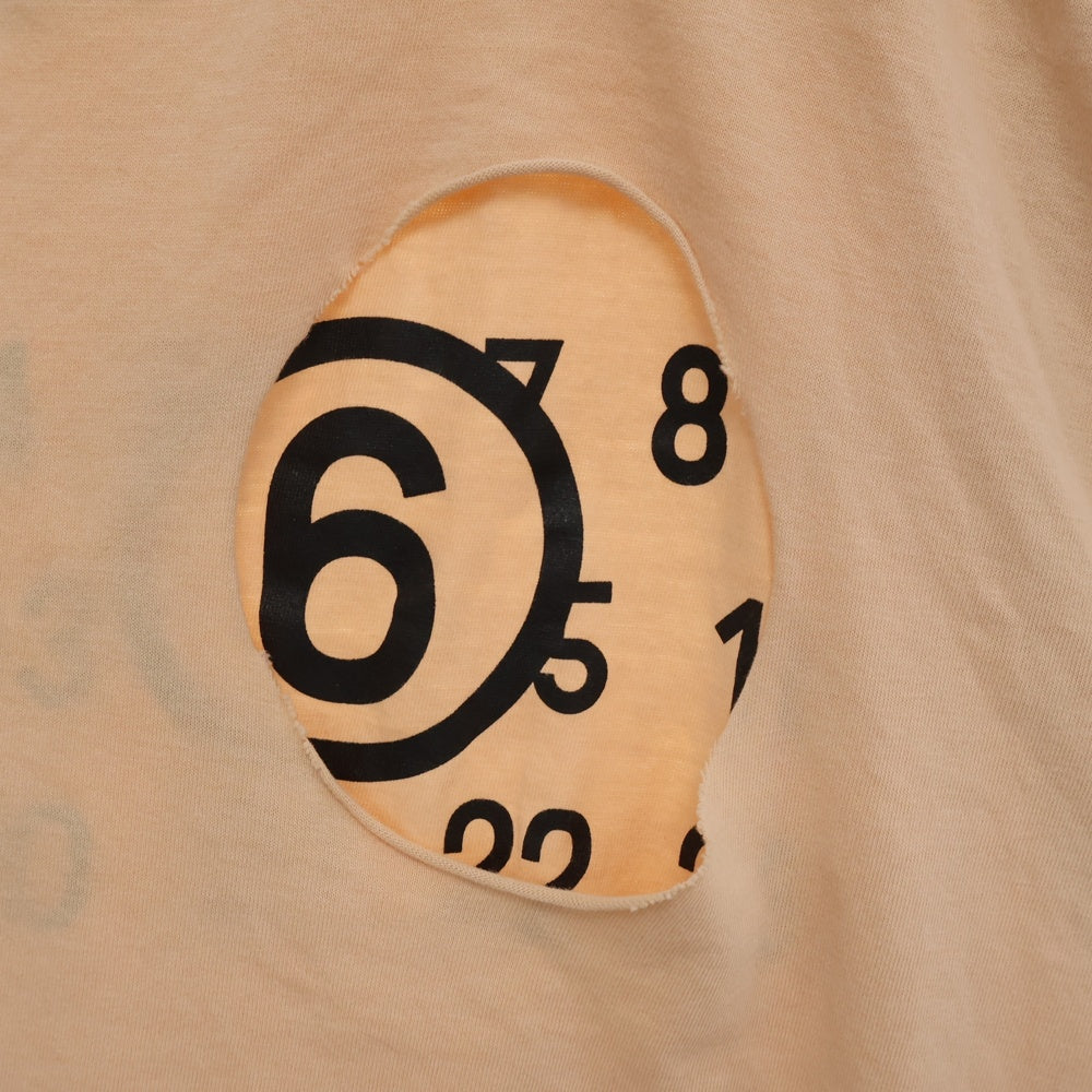 MM6 Maison Margiela(エムエムシックスメゾンマルジェラ) ナンバリング ロゴ 半袖Tシャツ カットソー S62GD0146 ベージュ