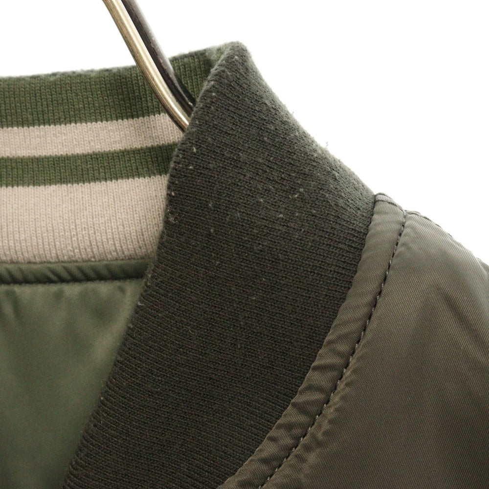 ALPHA INDUSTRIES(アルファ インダストリーズ) スカル刺繍リバーシブル中綿ジャケット カーキ TA1258-003