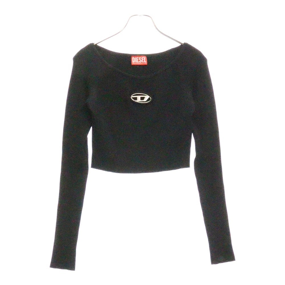 DIESEL(ディーゼル) ROUND NECK KNITS Dロゴ ラウンド ネックニット ブラック レディース A14189