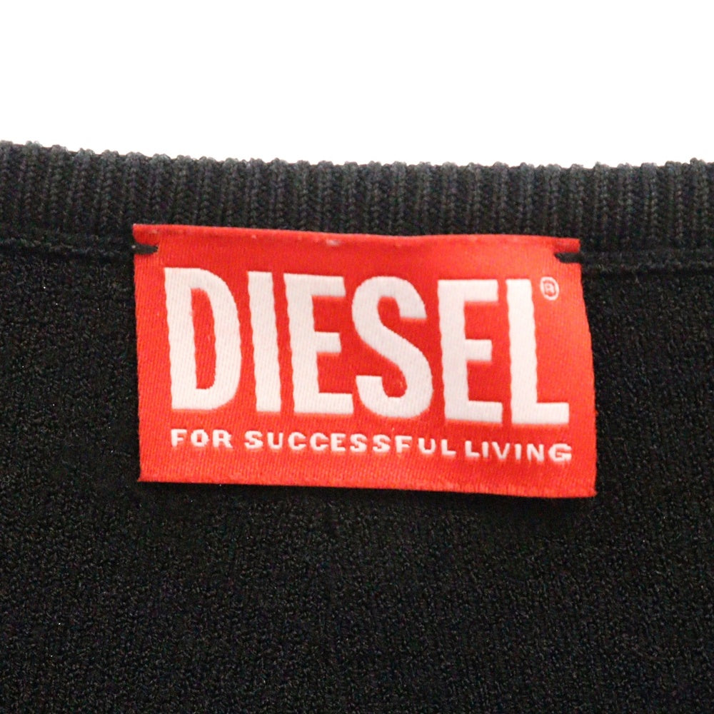 DIESEL(ディーゼル) ROUND NECK KNITS Dロゴ ラウンド ネックニット ブラック レディース A14189