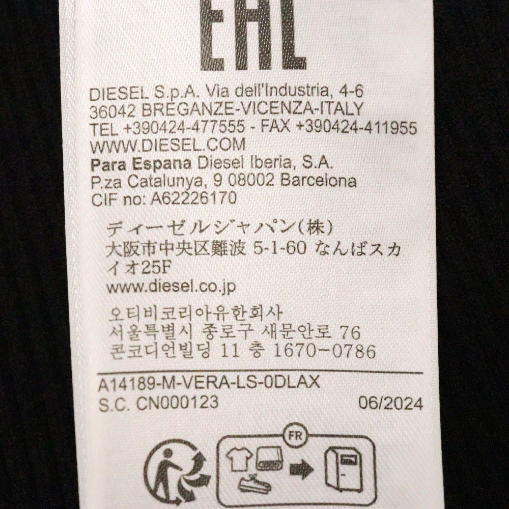 DIESEL(ディーゼル) ROUND NECK KNITS Dロゴ ラウンド ネックニット ブラック レディース A14189