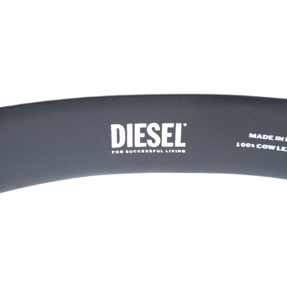 DIESEL(ディーゼル) B-1DR STRASS ラインストーン レザーベルト レディース ブラック/シルバー X09611