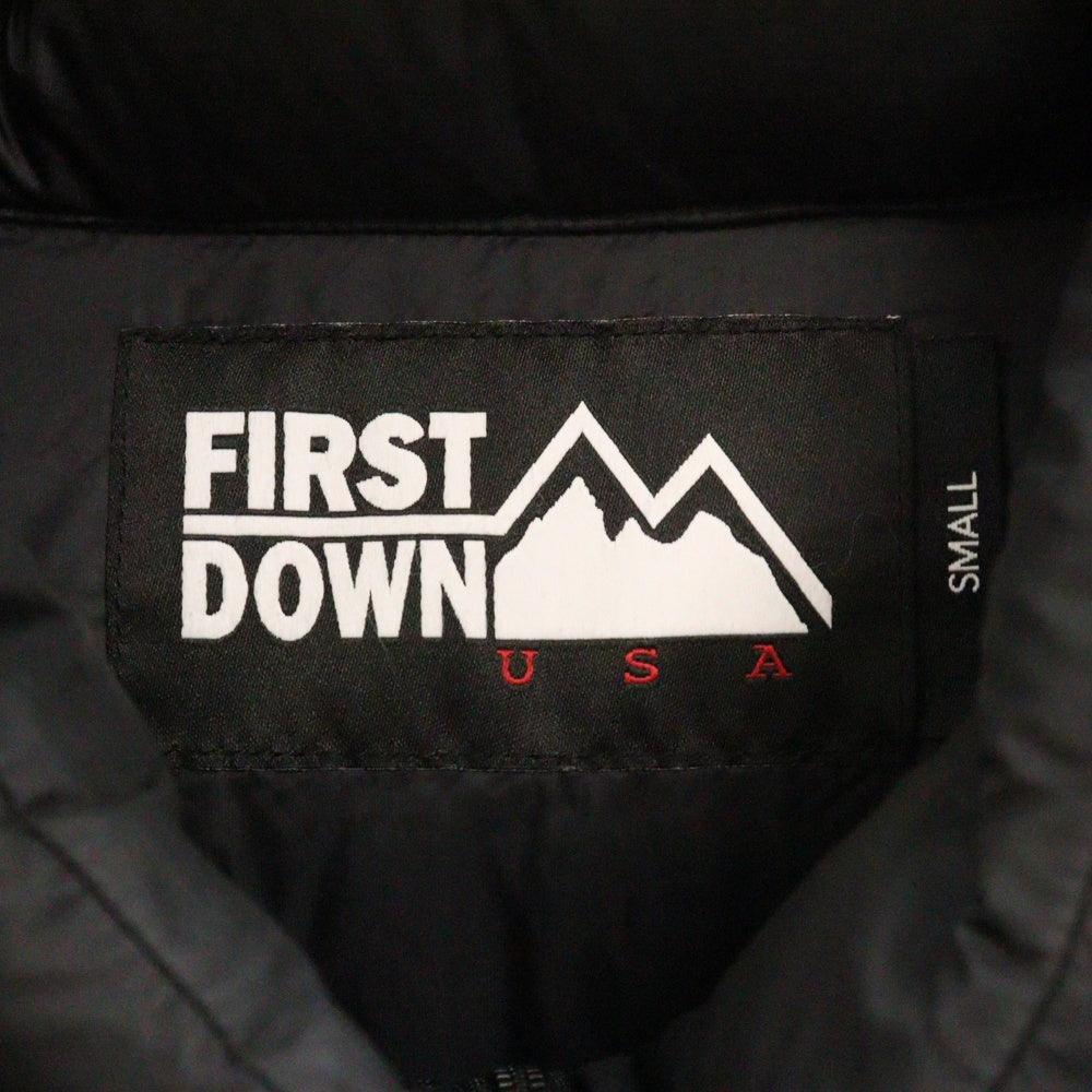FIRST DOWN(ファーストダウン) ジップアップ ナイロン ダウンジャケット ブラック F742010
