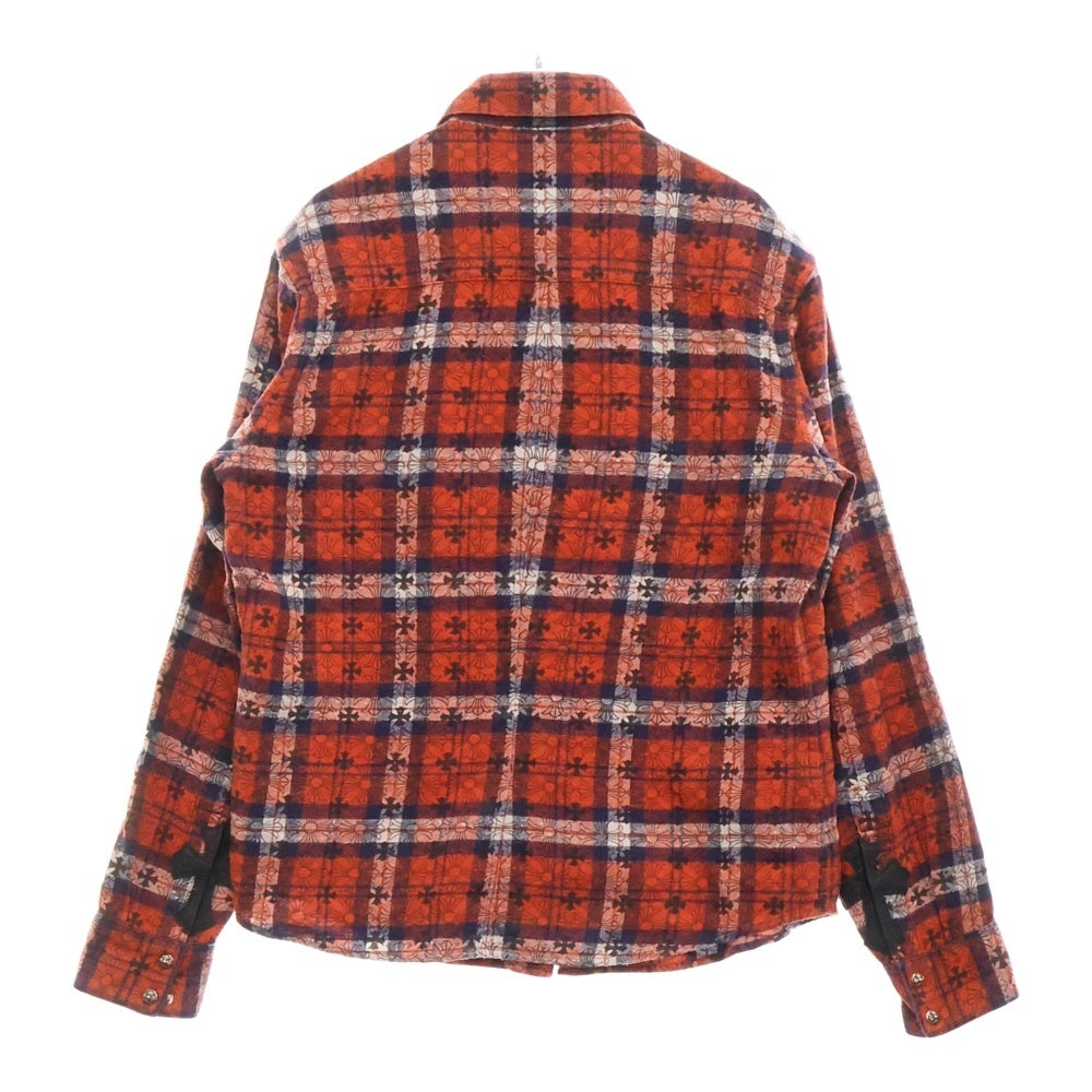 CHROME HEARTS(クロムハーツ) LOOSEENDS LS CHECK ルーズエンド 長袖チェックシャツ クロスボタンシャツ レッド/ブルー/ホワイト