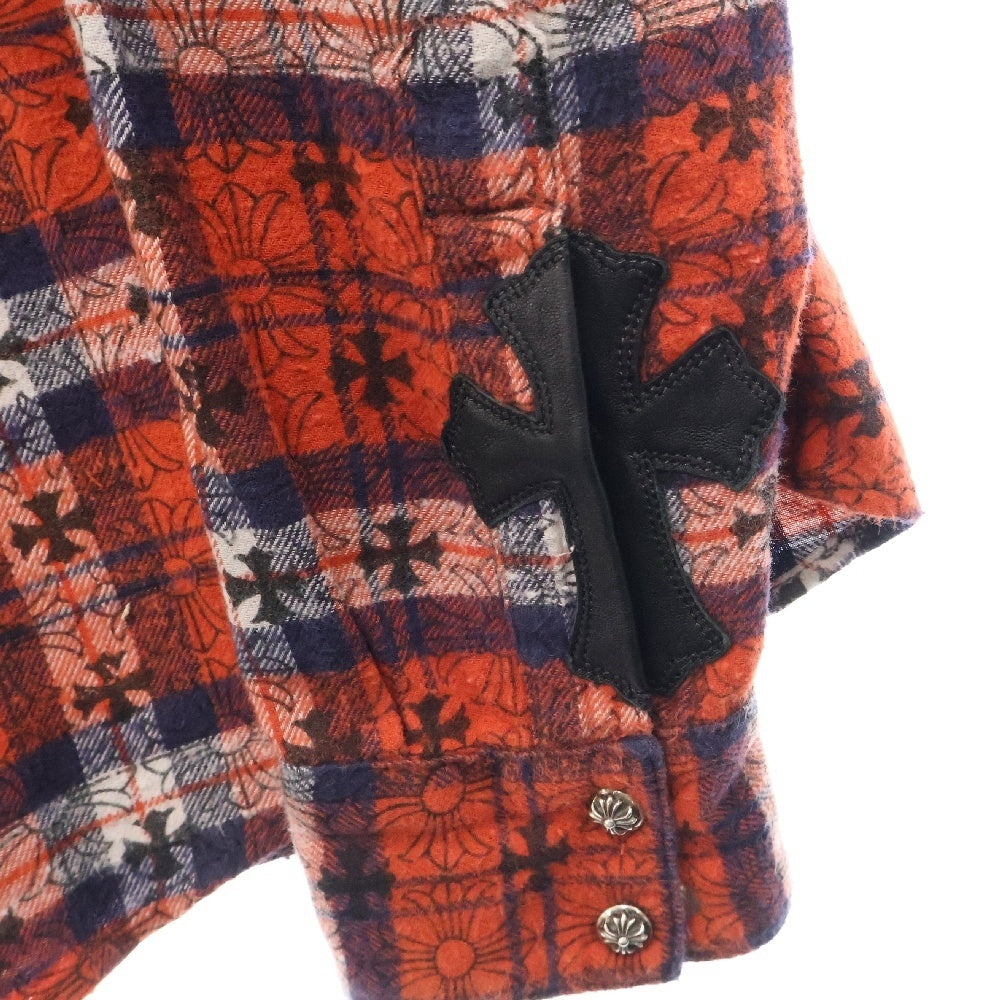 CHROME HEARTS(クロムハーツ) LOOSEENDS LS CHECK ルーズエンド 長袖チェックシャツ クロスボタンシャツ レッド/ブルー/ホワイト