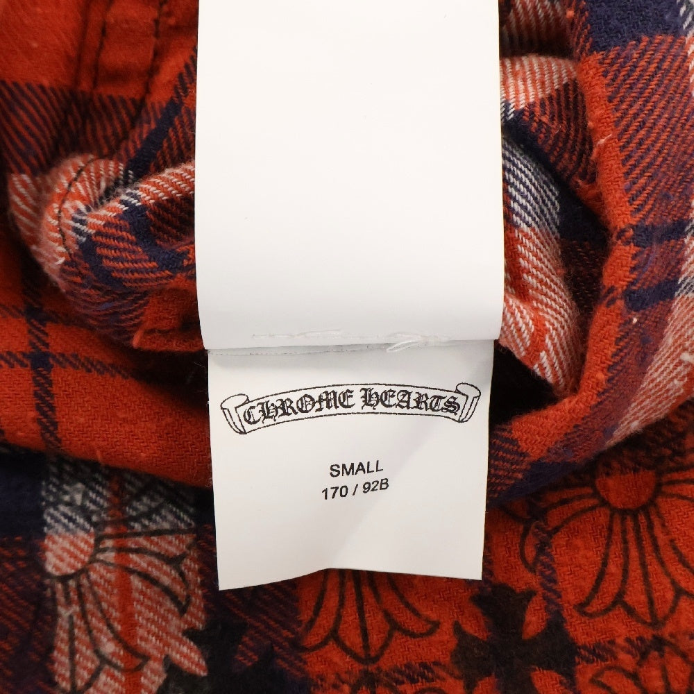 CHROME HEARTS(クロムハーツ) LOOSEENDS LS CHECK ルーズエンド 長袖チェックシャツ クロスボタンシャツ レッド/ブルー/ホワイト