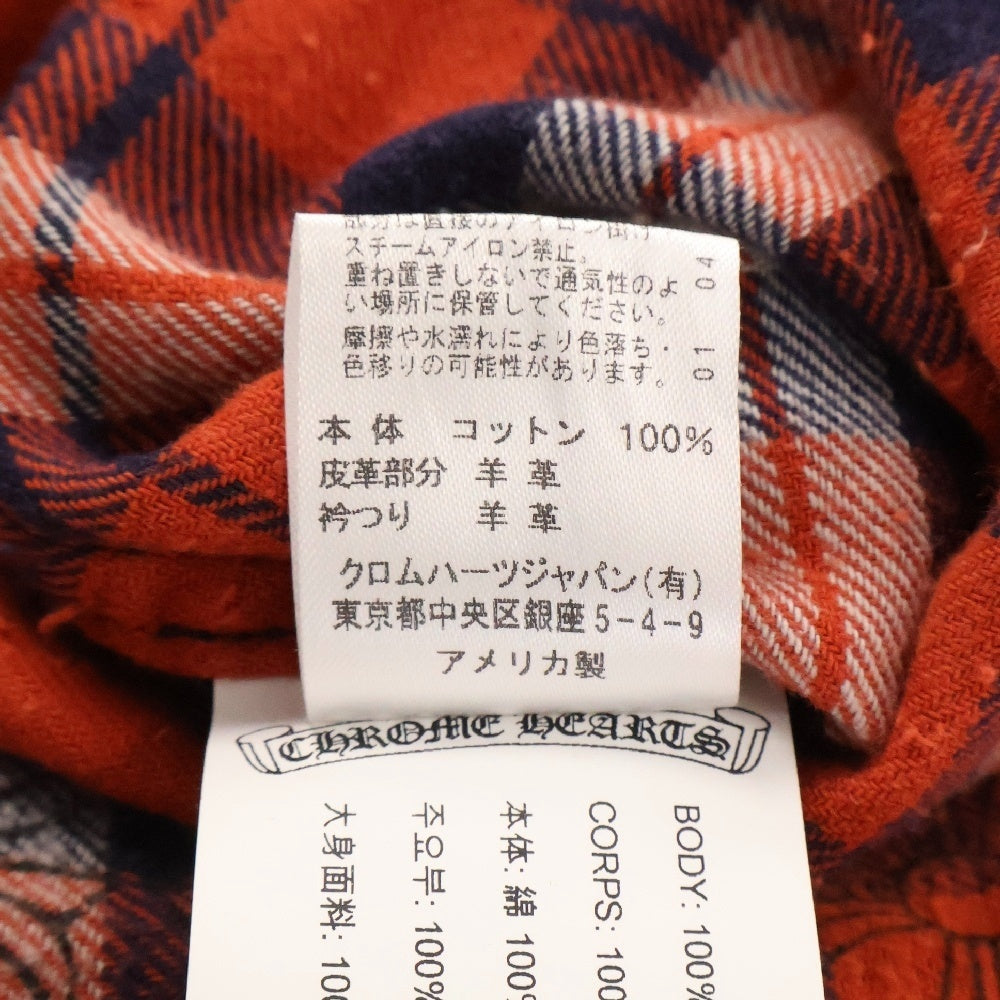 CHROME HEARTS(クロムハーツ) LOOSEENDS LS CHECK ルーズエンド 長袖チェックシャツ クロスボタンシャツ レッド/ブルー/ホワイト