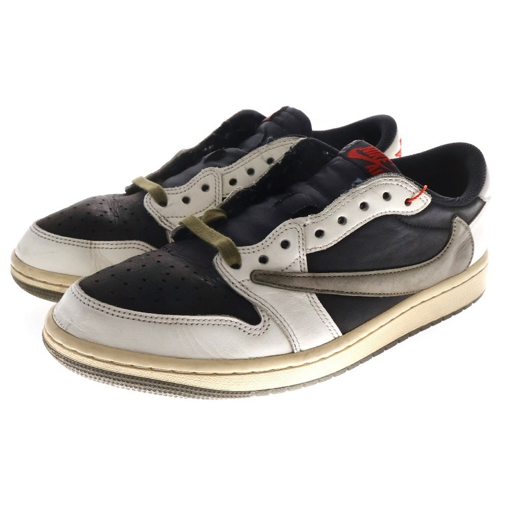 NIKE(ナイキ) ×TRAVIS SCOTT WMNS AIR JORDAN 1 LOW OG Medium Oliveトラヴィススコット ウィメンズ エアジョーダン1 ローカットスニーカー US9.5/26.5cm DZ4137-106