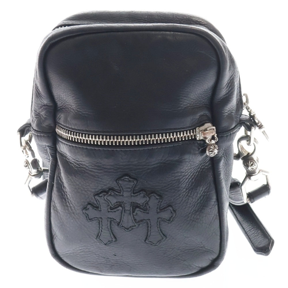CHROME HEARTS(クロムハーツ) TAKA MINI LTHR タカミニ セメタリークロスパッチレザーショルダーバッグ ブラック