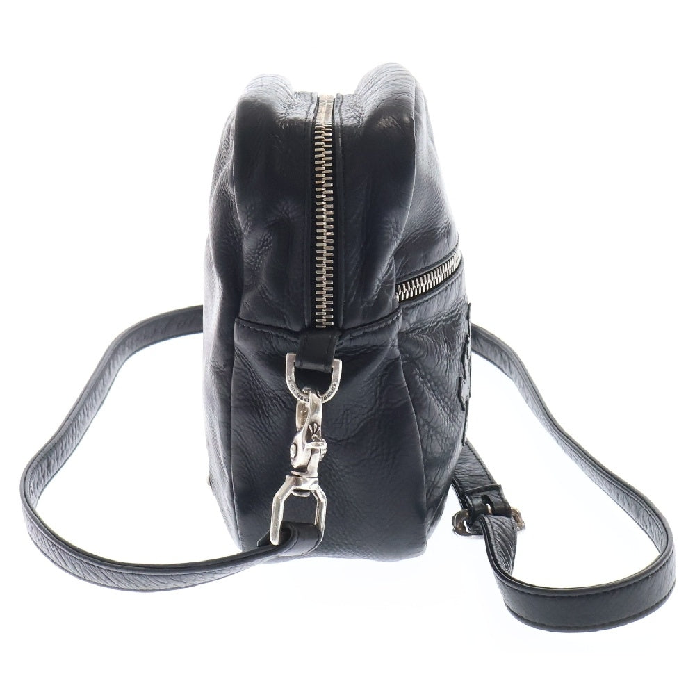CHROME HEARTS(クロムハーツ) TAKA MINI LTHR タカミニ セメタリークロスパッチレザーショルダーバッグ ブラック