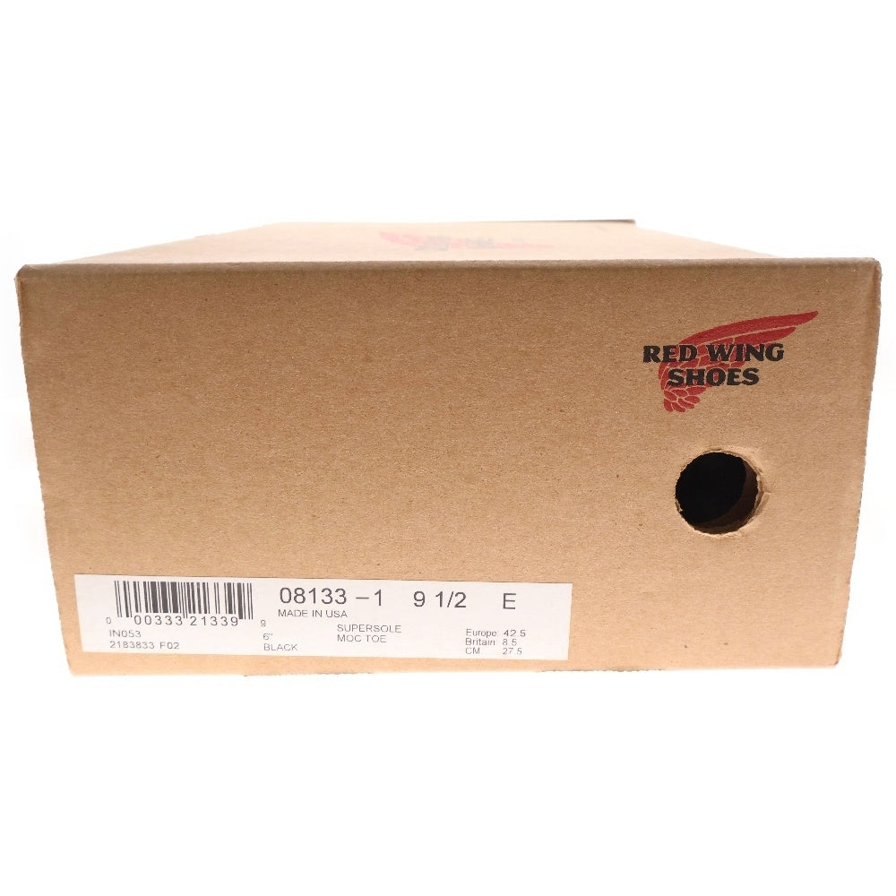 RED WING(レッド ウイング) 8133 CLASSIC WORK 6 MOC-TOE SUPER SOLE スーパーソール モックトゥブーツ レザーシューズ ブラック