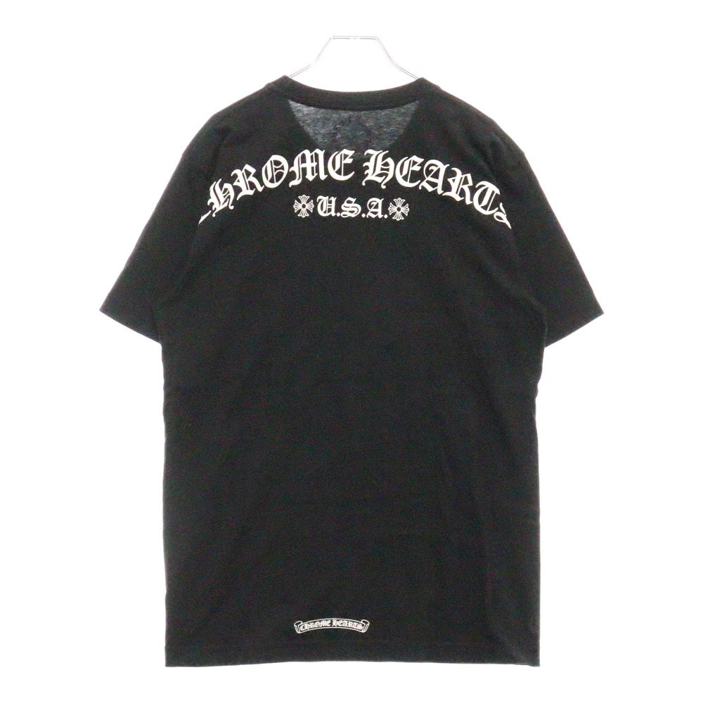CHROME HEARTS(クロムハーツ) USA Logo S/S TEE スクロールロゴプリントクルーネック半袖Tシャツ ブラック 2212-304-0070