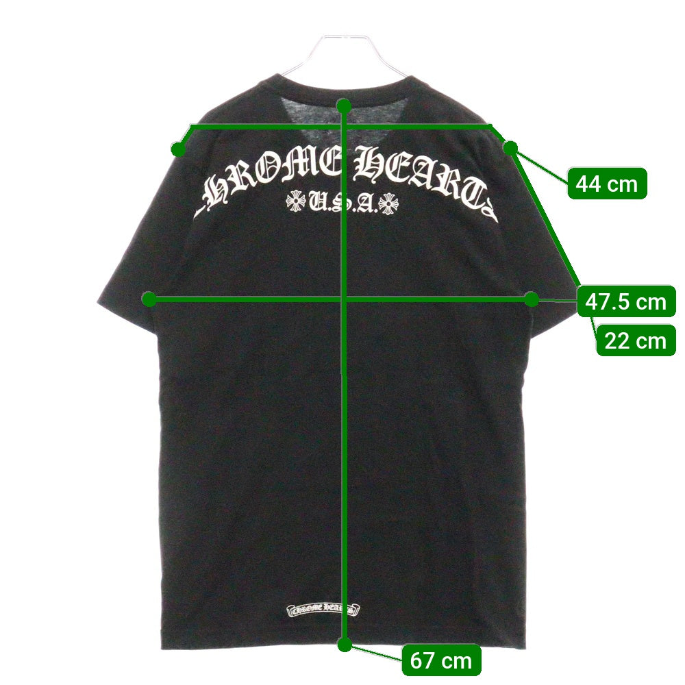 CHROME HEARTS(クロムハーツ) USA Logo S/S TEE スクロールロゴプリントクルーネック半袖Tシャツ ブラック 2212-304-0070