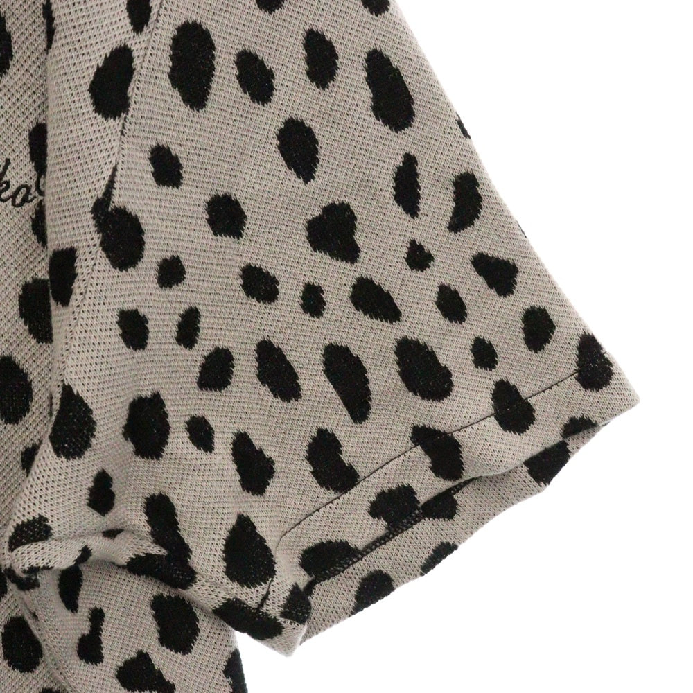 WACKO MARIA(ワコマリア) 24SS LEOPARD KNIT POLO SHIRT ニットポロシャツ グレーブラック