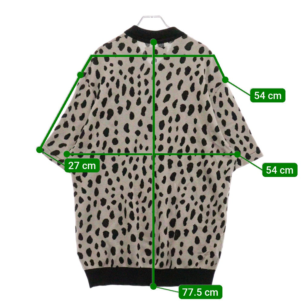 WACKO MARIA(ワコマリア) 24SS LEOPARD KNIT POLO SHIRT ニットポロシャツ グレーブラック