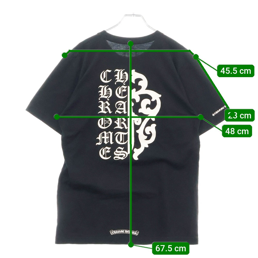 CHROME HEARTS(クロムハーツ) DAGGER PRINT POCKET TEE バック ハーフダガープリント 胸ポケット 半袖Tシャツ ブラック