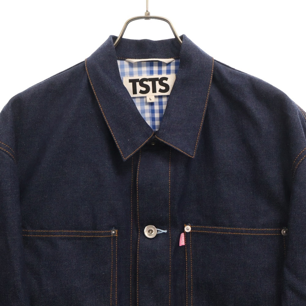 TSTS(ティーエスティーエス) 24AW 2GINGHAM LINING DENIM JACKET ギンガム ライニング デニムジャケット インディゴ 24AMM0601