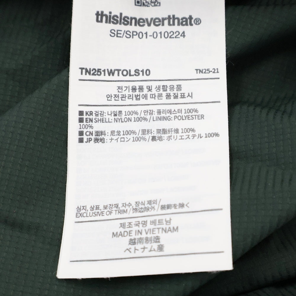 THISISNEVERTHAT(ディスイズネバーザット) 25SS PERTEX EQ Trail Pullover パーテックス トレイル プルオーバー クルーネック トラックジャケット カーキ TN251WTOLS10