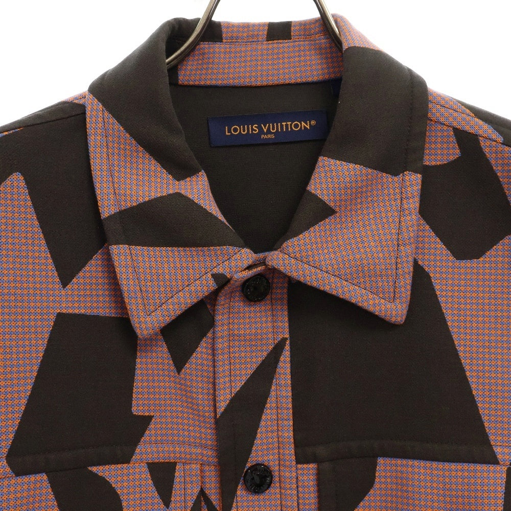 LOUIS VUITTON(ルイヴィトン) 23SS ダブルフェイスオーバーシャツジャケット 総柄 ブルゾン ブラウン/レッド RM231M TB4 HOS01W
