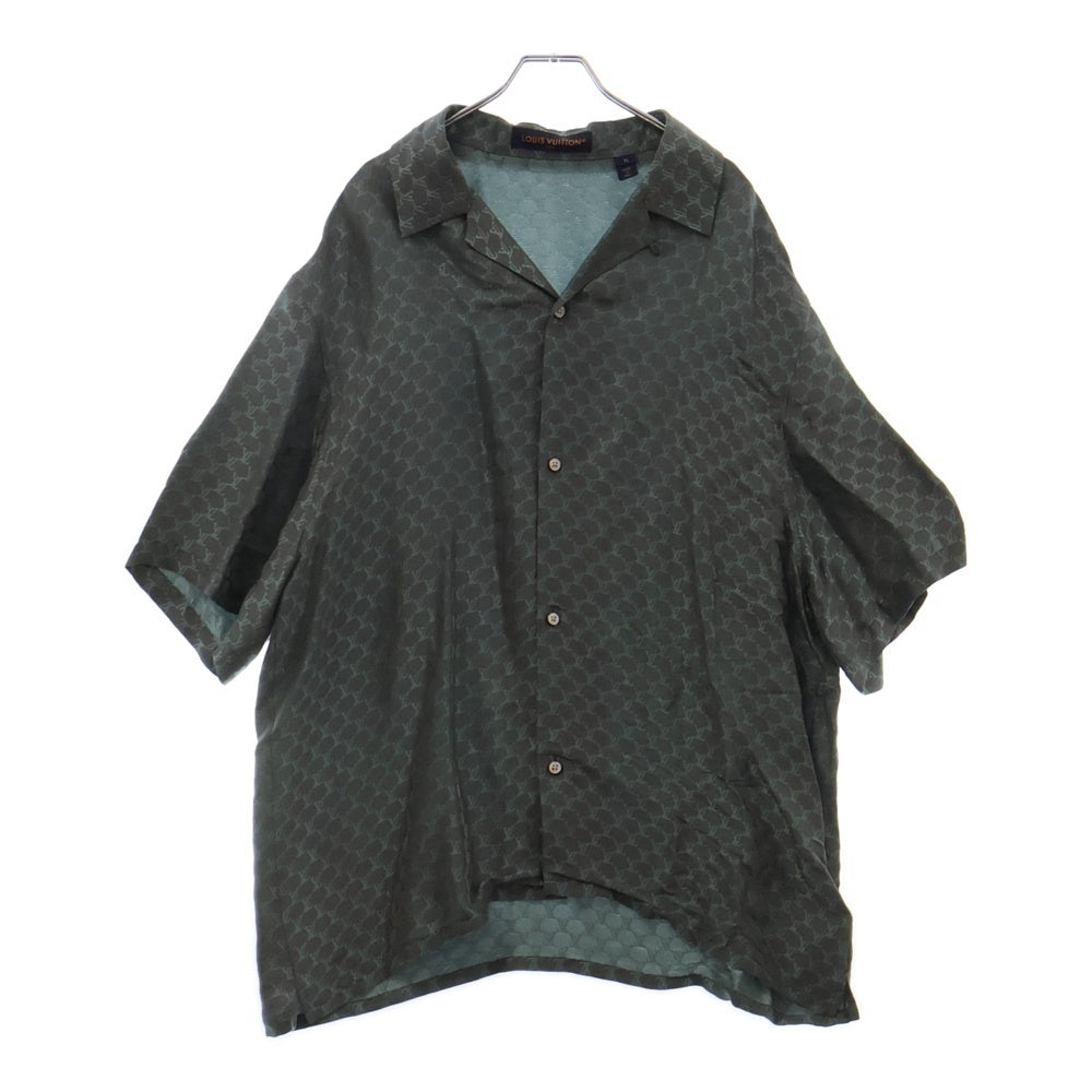 LOUIS VUITTON(ルイヴィトン) 24AW ショートスリーブ 半袖 ジャカード モノグラム シルクブレンド 開襟シャツ グリーン 1AFRM9 RM242MM KSY HRS30W