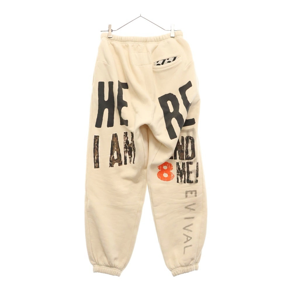 RRR123 RIVINGTON roi Rebis(リヴィントンロイレビス) ×Fear of God HERE IAM SENDO ME Sweatpants ×フィアオブゴッド ロゴパッチスウェットパンツ ベージュ