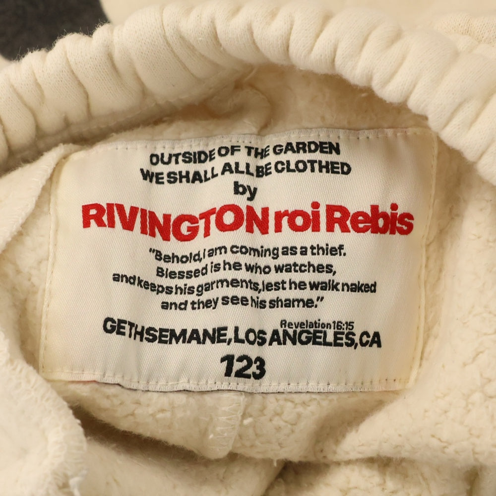 RRR123 RIVINGTON roi Rebis(リヴィントンロイレビス) ×Fear of God HERE IAM SENDO ME Sweatpants ×フィアオブゴッド ロゴパッチスウェットパンツ ベージュ