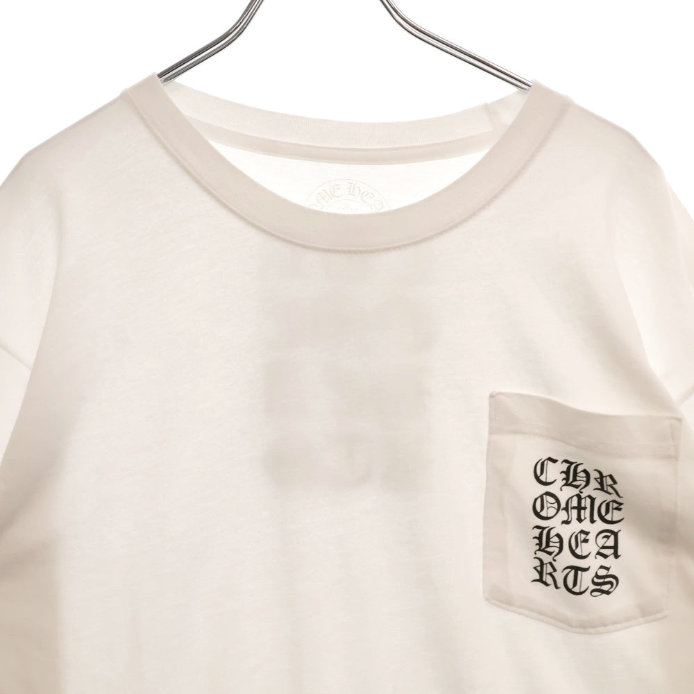 CHROME HEARTS(クロムハーツ) Vertical Logo Tee ヴァーティカルロゴ 長袖Tシャツ 胸ポケットロゴ バックロゴ カットソー ホワイト 2212-304-0242