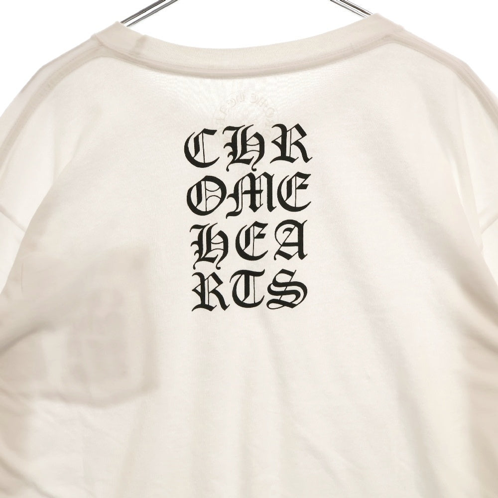 CHROME HEARTS(クロムハーツ) Vertical Logo Tee ヴァーティカルロゴ 長袖Tシャツ 胸ポケットロゴ バックロゴ カットソー ホワイト 2212-304-0242